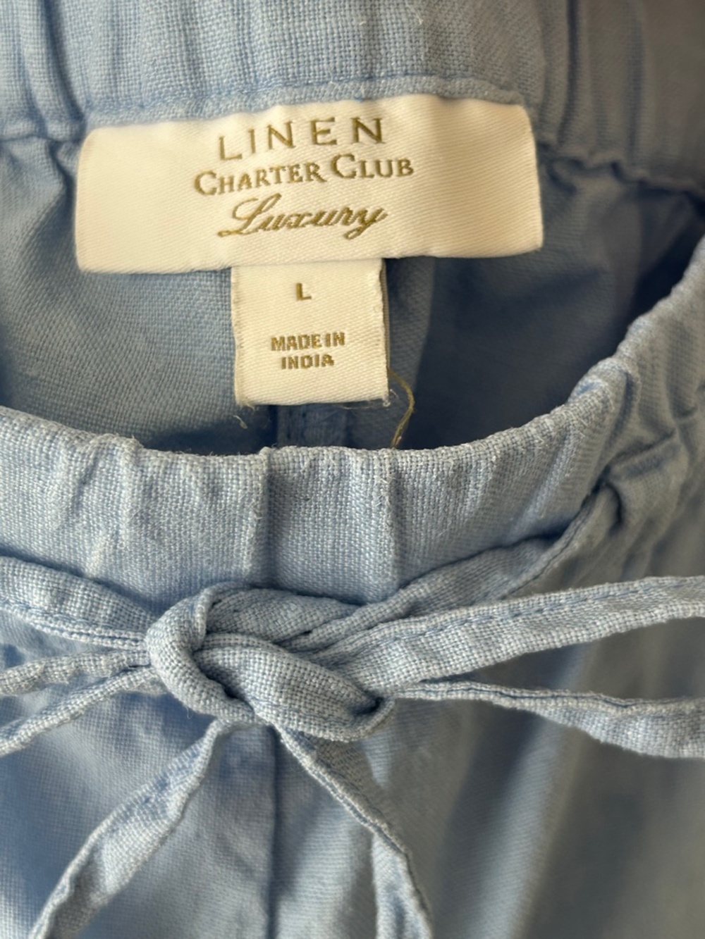 Charter Club 100% Linen Blue Wide Leg Pants - Picture 12 of 16